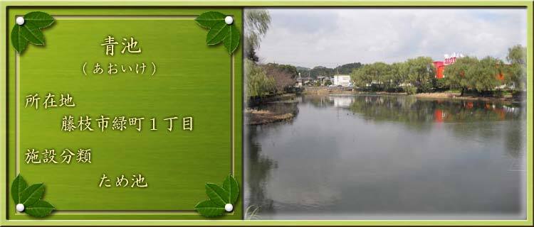 写真：青池（あおいけ）所在地：藤枝市緑町1丁目 施設分類：ため池