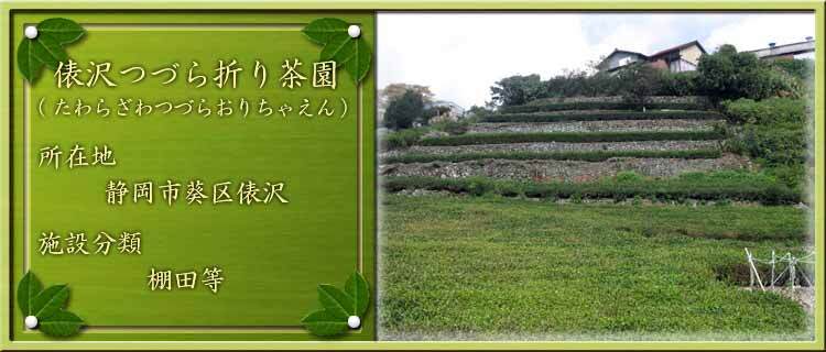 写真：俵沢つづら折り茶園（たわらざわつづらおりちゃえん）所在地：静岡市葵区俵沢 施設分類：棚田等