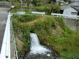 写真：青野川への余水吐