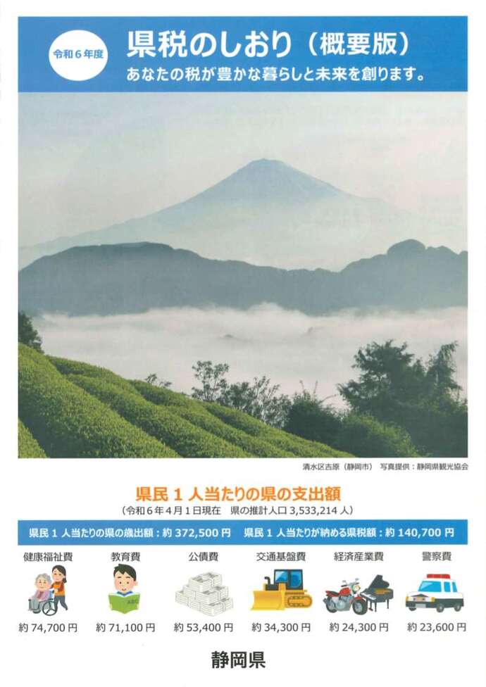 写真：令和6年度版県税のしおり（概要版）表紙