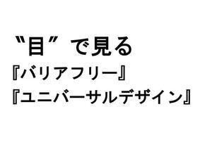 文字：目で見るバリアフリー、ユニバーサルデザイン