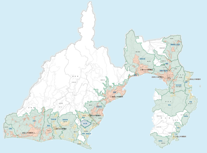 静岡県の都市計画区域図