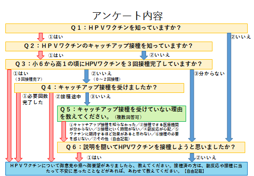 HPVワクチン県職員向けアンケート内容