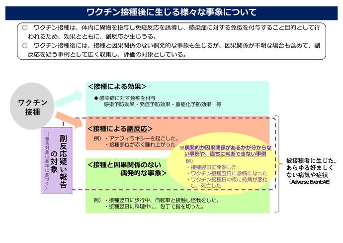 ワクチン接種後に生じる様々な事象