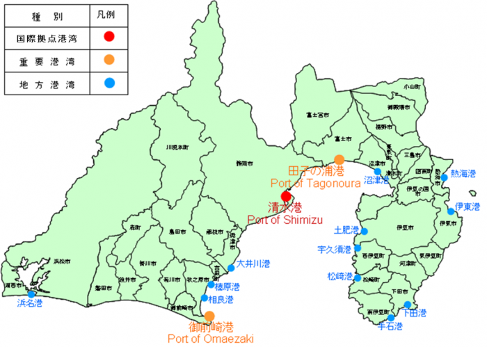 地図：県内港湾図