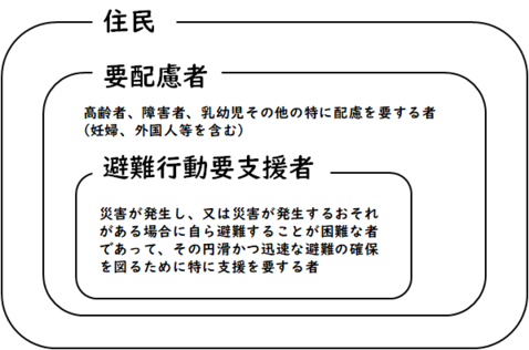 説明図：要配慮者と避難行動要支援者の概念