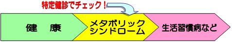 イラスト：特定検診でメタボをチェック！