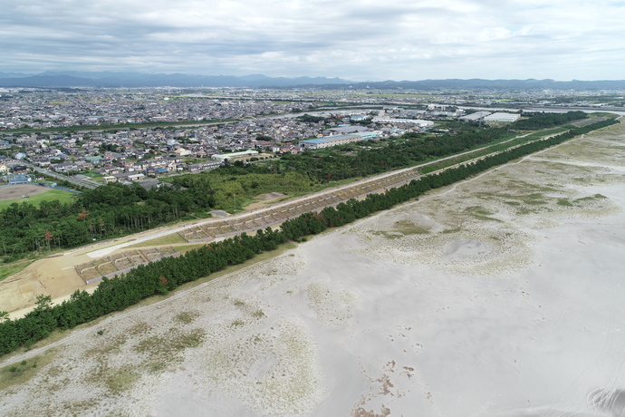 磐田市福田の森の防潮堤令和4年9月の写真