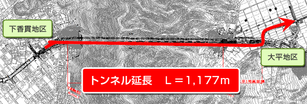 地図：（仮称）静浦1号トンネル設置場所