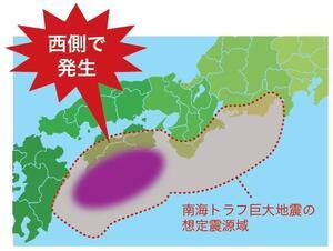 イラスト：南海トラフ地震半割れ