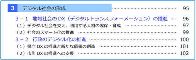 文書サムネイル：デジタル社会の形成もくじ