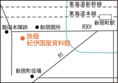 地図：旅籠紀伊国屋資料館案内図