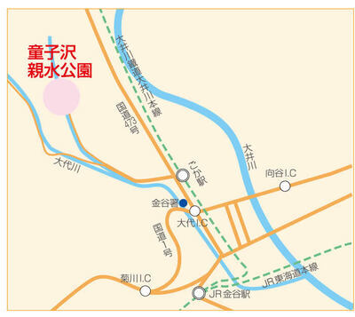 地図：わっぱ沢親水公園案内図