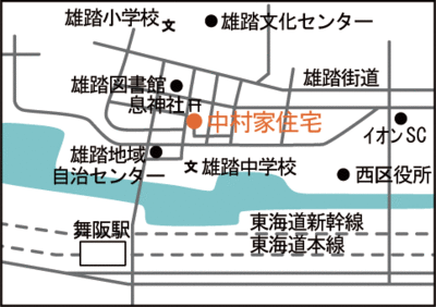 地図：中村家住宅案内図