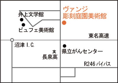 地図：ヴァンジ彫刻庭園美術館案内図