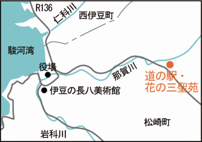 地図：道の駅・花の三聖苑案内図