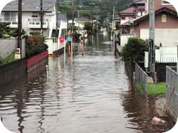 写真：青野地区の浸水状況