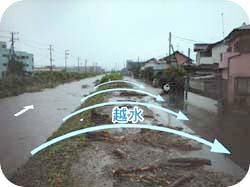 写真：高橋川の越水