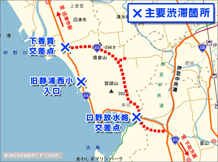 地図：主要渋滞箇所