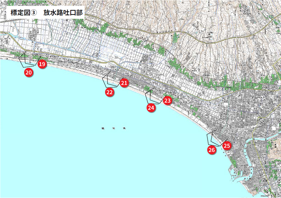 地図：標定図3放水路吐口部