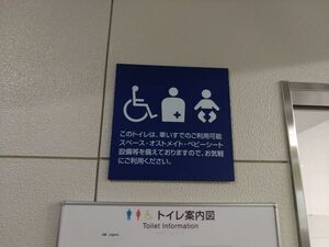 写真：ピクトグラムのあるトイレ入り口