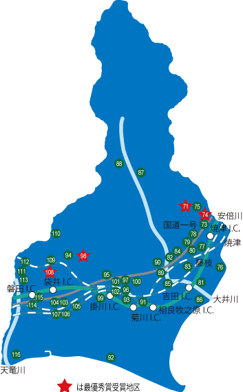 地図：志太榛原中東遠地域