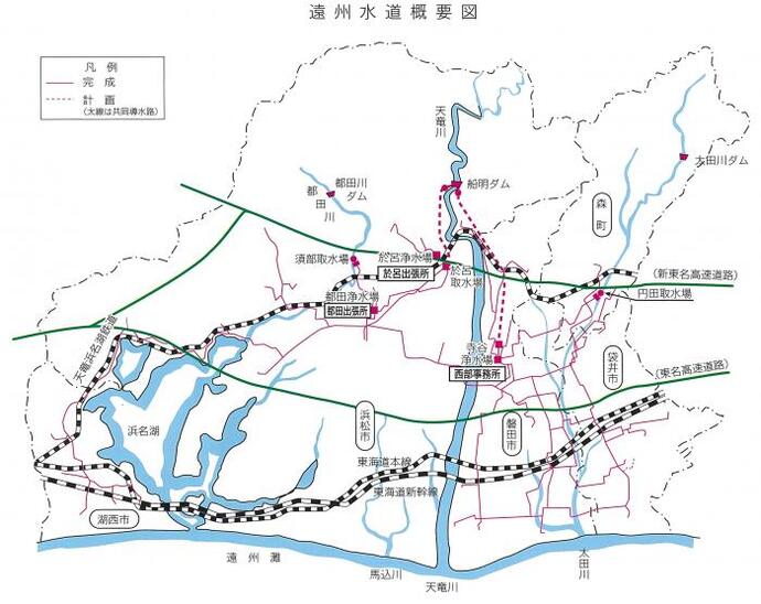 地図：遠州水道概要図