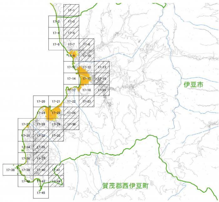 地図：津波波災害特別警戒区域と津波災害警戒区域の重ね合わせた図