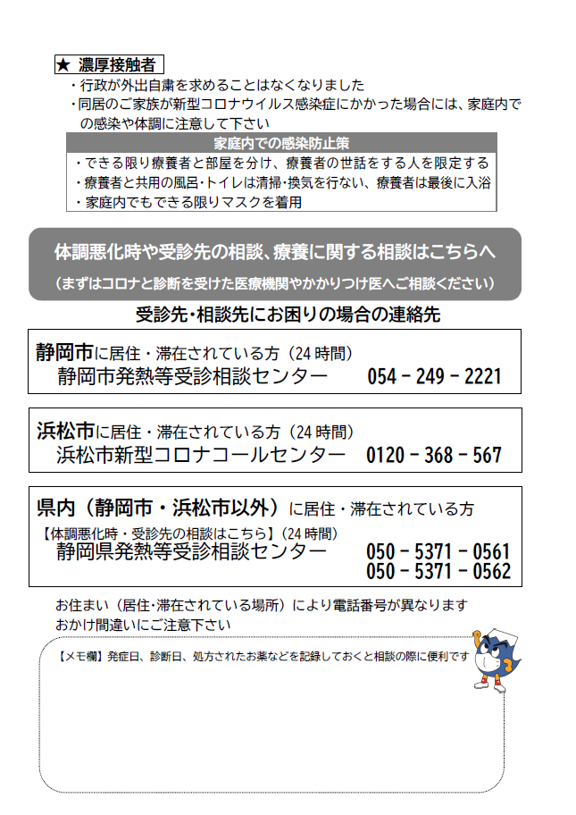 新型コロナウイルス感染症と診断された方へ