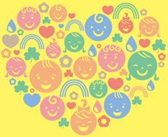 カラフルなハートの画像