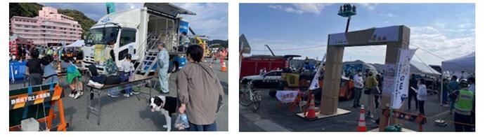写真はイベント状況や地震体験車による啓発状況です