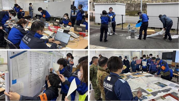 写真は防災訓練の実施状況です