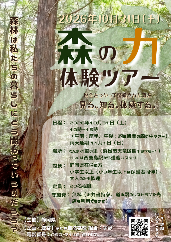 森の力体験ツアーチラシ