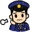 イラスト：溜息をついた警察官