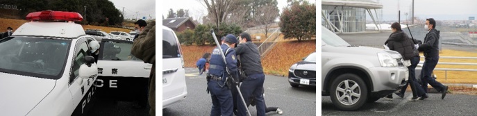 写真：天竜警察署及び浜北警察署、航空隊合同緊急配備訓練の実施の様子