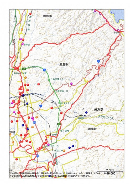 地図：三島市