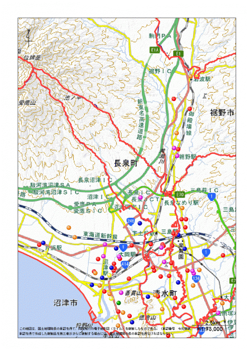 地図：駿東郡長泉町