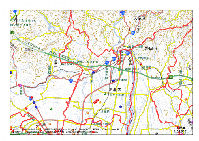 地図：浜松市浜北区