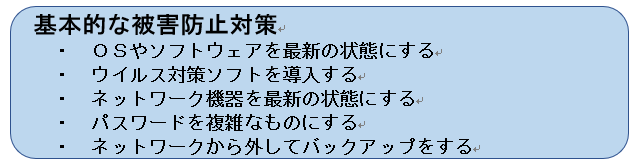 イラスト：基本的な被害防止対策