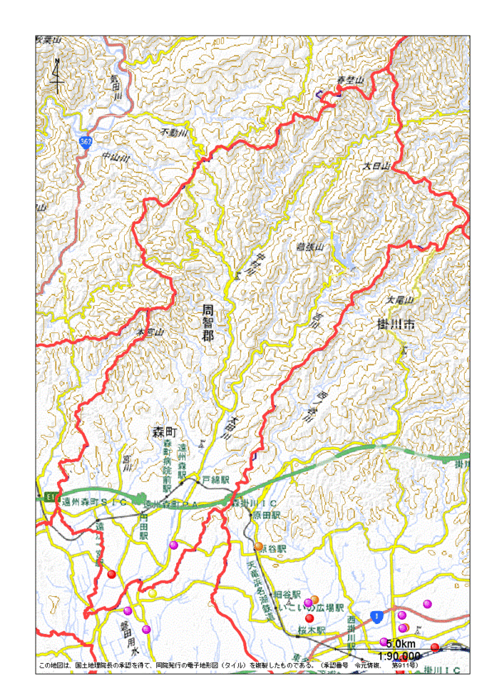 周智郡森町地図