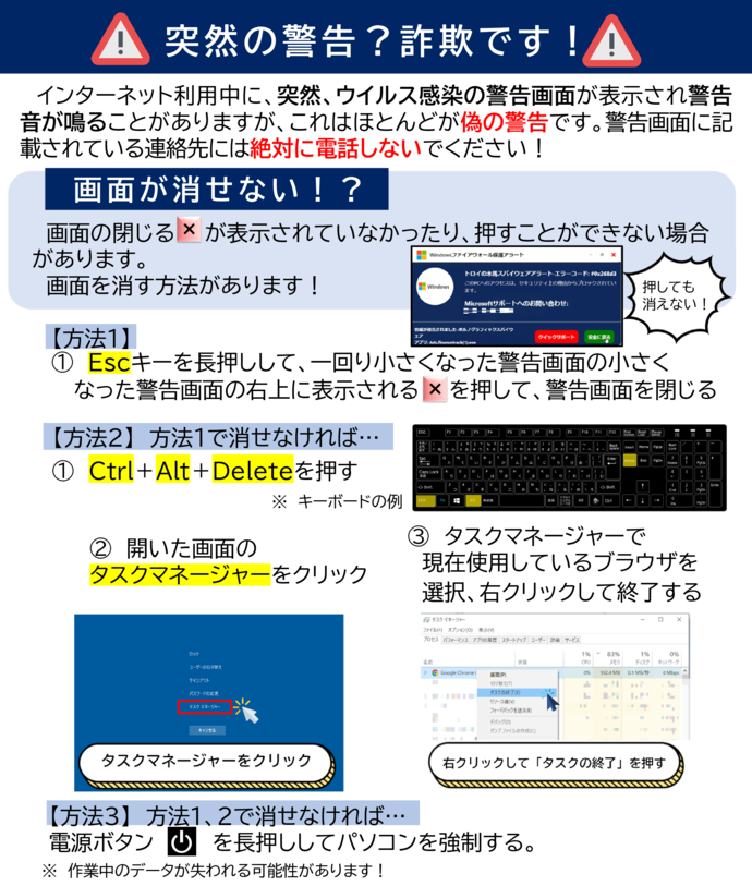 画像：サポート詐欺の対策