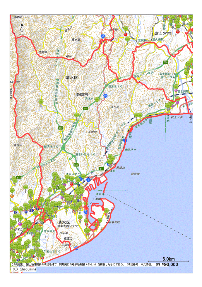 静岡市清水区の地図