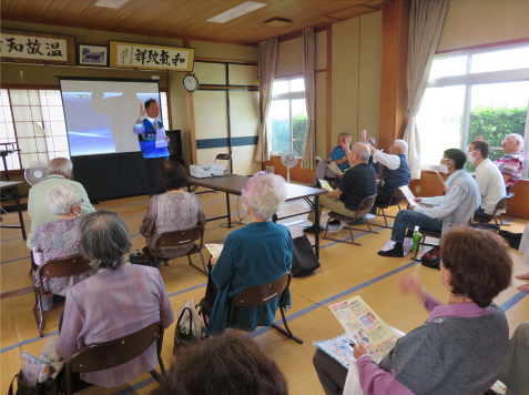 写真：R6.6.25　菊川市大石地区「蓮友会」での防犯講話