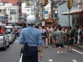 写真：令和6年10月19日、今宮神社例大祭の雑踏警備を行いました。