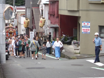 写真：令和6年10月19日、今宮神社例大祭の雑踏警備を行いました。