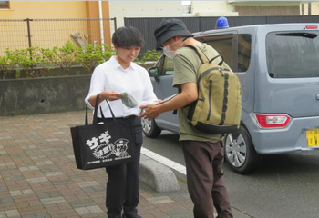 写真：特殊詐欺被害ゼロの日広報キャンペーン（島田掛川信用金庫御前崎支店）